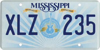 MS license plate XLZ235