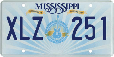 MS license plate XLZ251