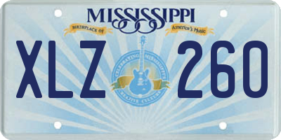 MS license plate XLZ260