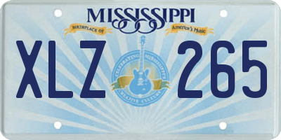 MS license plate XLZ265
