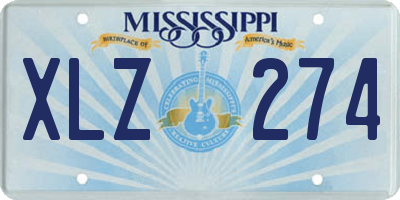 MS license plate XLZ274