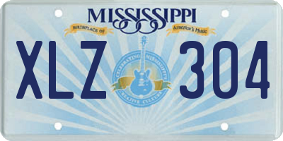 MS license plate XLZ304