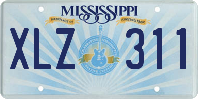 MS license plate XLZ311