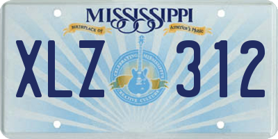 MS license plate XLZ312