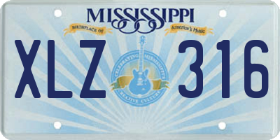 MS license plate XLZ316