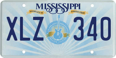 MS license plate XLZ340