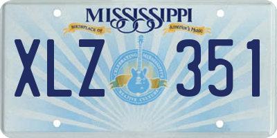MS license plate XLZ351