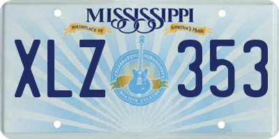 MS license plate XLZ353