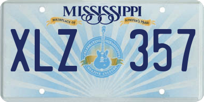 MS license plate XLZ357