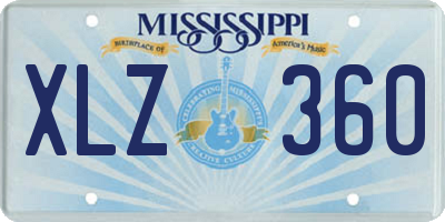 MS license plate XLZ360