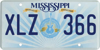 MS license plate XLZ366