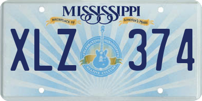 MS license plate XLZ374