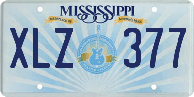 MS license plate XLZ377