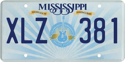 MS license plate XLZ381