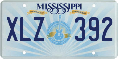 MS license plate XLZ392