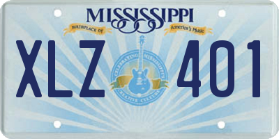 MS license plate XLZ401