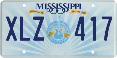 MS license plate XLZ417