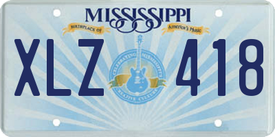 MS license plate XLZ418