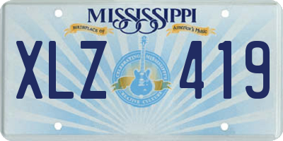 MS license plate XLZ419