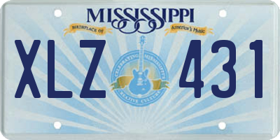 MS license plate XLZ431