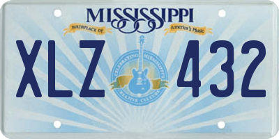 MS license plate XLZ432