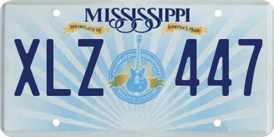 MS license plate XLZ447