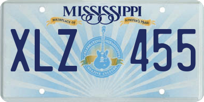 MS license plate XLZ455