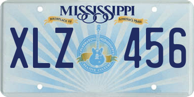 MS license plate XLZ456