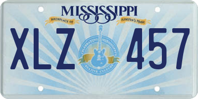 MS license plate XLZ457