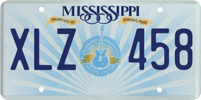 MS license plate XLZ458