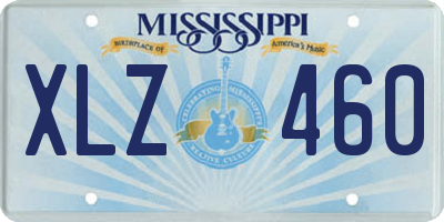 MS license plate XLZ460