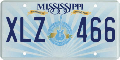 MS license plate XLZ466