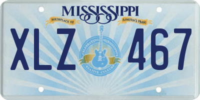 MS license plate XLZ467