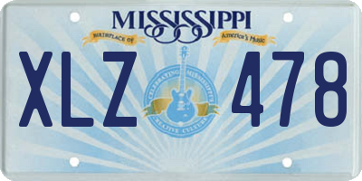 MS license plate XLZ478