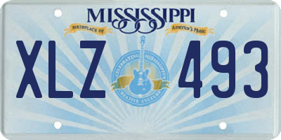 MS license plate XLZ493