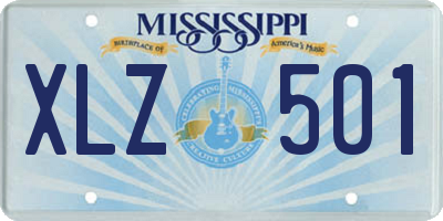 MS license plate XLZ501