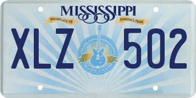 MS license plate XLZ502