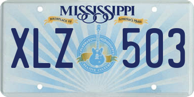 MS license plate XLZ503