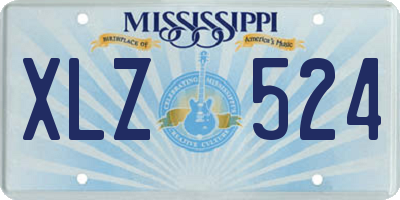 MS license plate XLZ524