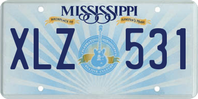 MS license plate XLZ531