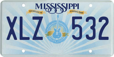 MS license plate XLZ532