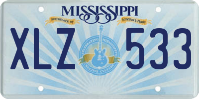 MS license plate XLZ533
