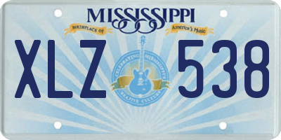 MS license plate XLZ538