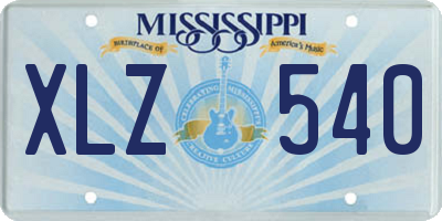 MS license plate XLZ540