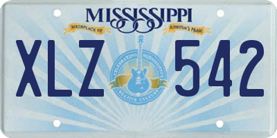 MS license plate XLZ542