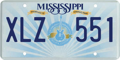 MS license plate XLZ551