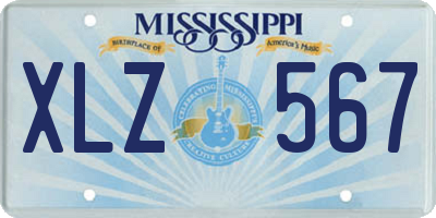 MS license plate XLZ567