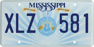 MS license plate XLZ581