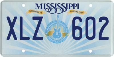 MS license plate XLZ602