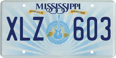MS license plate XLZ603